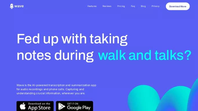 Wave — бесплатная нейросеть   для суммаризации текста,  для повышения продуктивности,  для помощи в образовании. Бесплатная версия с ограниченным функционалом, есть платные тарифы.