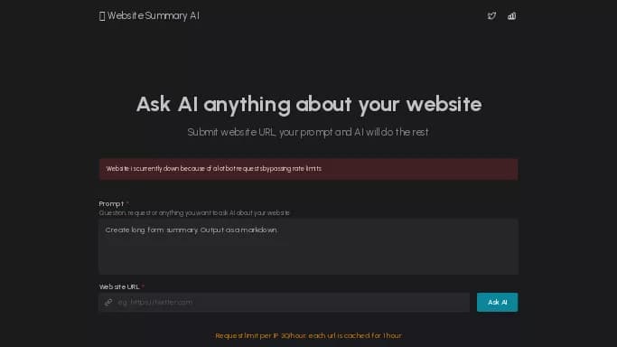 Website Summary AI — бесплатная нейросеть   для суммаризации текста,  для повышения продуктивности,  для помощи в образовании. 