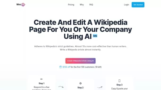 Wikipedia Article AI — платная нейросеть   для копирайтинга. Бесплатная версия с ограниченным функционалом, есть платные тарифы.