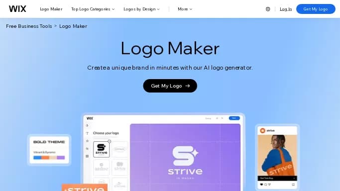 Wix Logo Maker — бесплатная нейросеть   для создания логотипа. Бесплатная версия с ограниченным функционалом, есть платные тарифы.