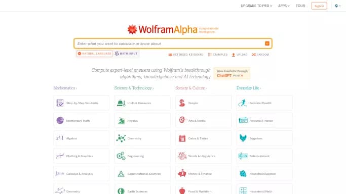 WolframAlpha — бесплатная нейросеть   для помощи в образовании,  для научно-исследовательской деятельности. Бесплатная версия с ограниченным функционалом, есть платные тарифы.