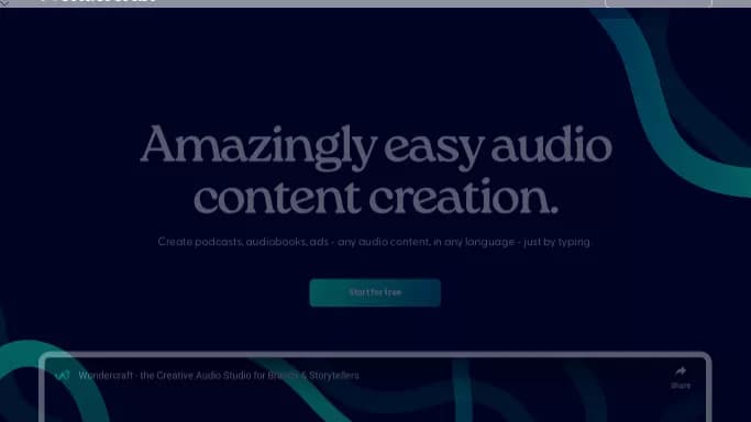 Wondercraft AI — платная нейросеть   для создания голоса,  для транскрибации аудио и видео,  для повышения продуктивности,  для помощи в образовании. 