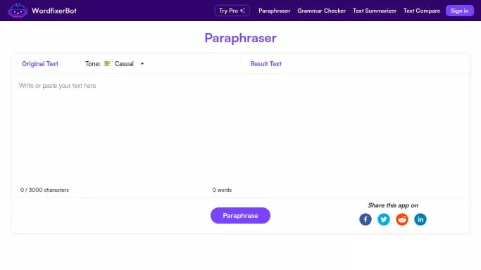 WordfixerBot — бесплатная нейросеть   для помощи в образовании,  для суммаризации текста,  для повышения продуктивности,  для копирайтинга. Бесплатная версия с ограниченным функционалом, есть платные тарифы.