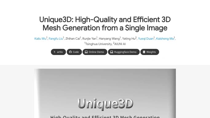 Unique3D — бесплатная нейросеть   для 3D и анимации. 