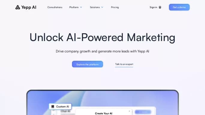 Yepp AI — платная нейросеть   для маркетинга, для помощи в автоматизации. 