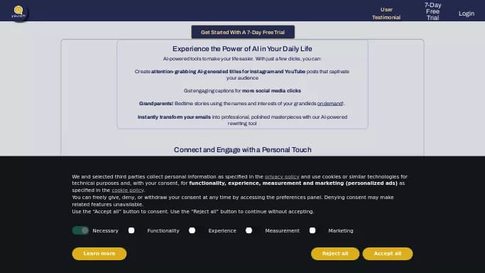 Youism.ai — бесплатная нейросеть   для повышения продуктивности, для помощи в автоматизации, , автономные ИИ (AGI),  для маркетинга. Бесплатная версия с ограниченным функционалом, есть платные тарифы.