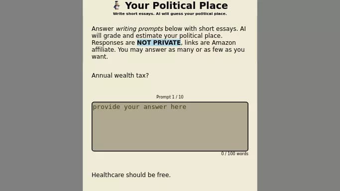 Your Political Place — бесплатная нейросеть   для написания текста. 