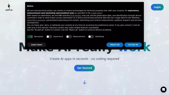 Zapt — бесплатная нейросеть   для маркетинга,  для no Code/Low Code разработки. Бесплатная версия с ограниченным функционалом, есть платные тарифы.