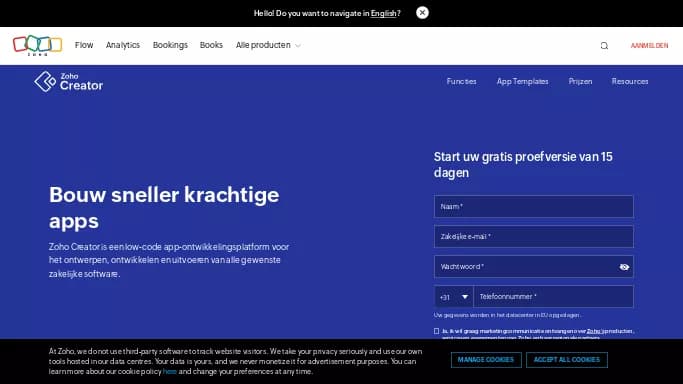 Zoho Creator — платная нейросеть   для no Code/Low Code разработки,  для маркетинга,  для повышения продуктивности. 