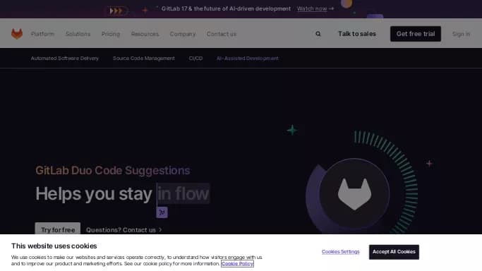 Gitlab Code Suggestions — бесплатная нейросеть для разработки программного обеспечения. Бесплатная версия с ограниченным функционалом, есть платные тарифы.