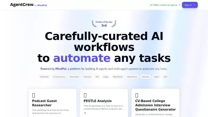 AgentCrew — платная нейросеть для помощи в автоматизации.