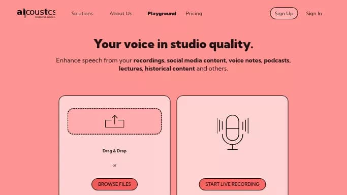 Ai|coustics — бесплатная нейросеть для редактирования аудио.