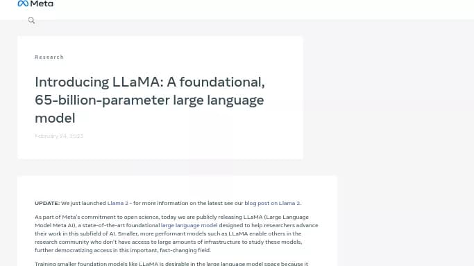 LLaMA (META) — бесплатная нейросеть undefined.