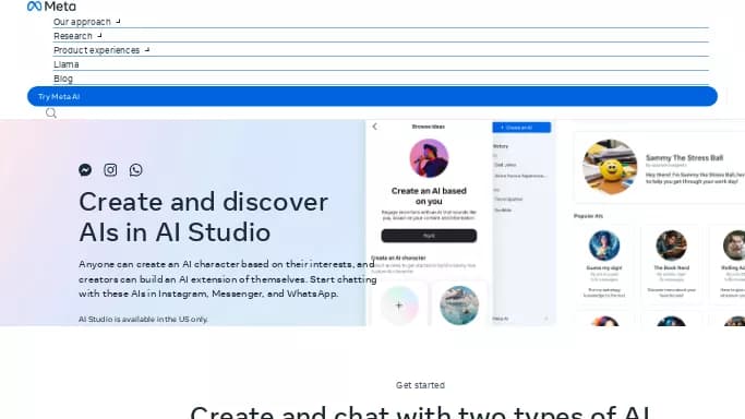AI Studio by Meta — бесплатная нейросеть для создания аватаров и цифровых 3D персонажей, для SMM.