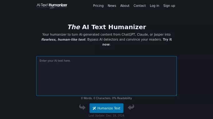 AI Text Humanizer — бесплатная нейросеть для копирайтинга, для определения ИИ. Бесплатная версия с ограниченным функционалом, есть платные тарифы.