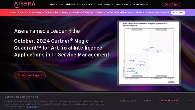 Aisera — платная нейросеть — чат-бот.