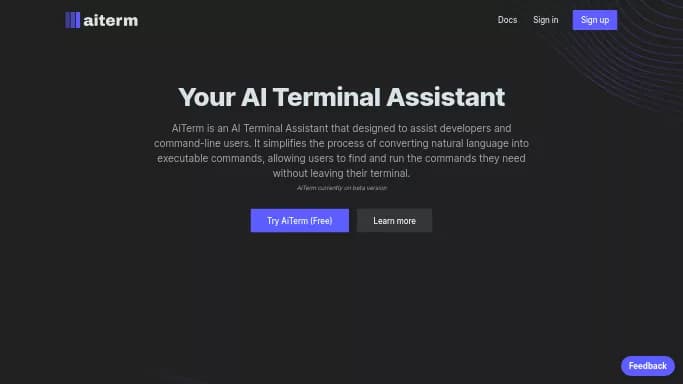 AiTerm — бесплатная нейросеть для разработки программного обеспечения.