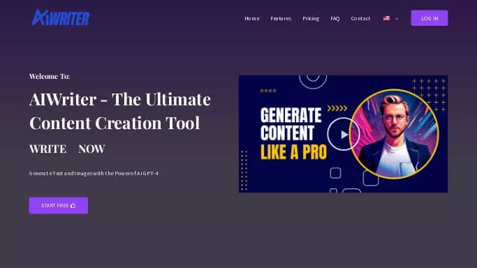 Aiwriter.fi — бесплатная нейросеть для создания изображений. Бесплатная версия с ограниченным функционалом, есть платные тарифы.