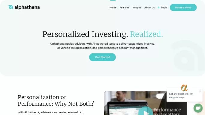 Alphathena — платная нейросеть для работы с финансами.