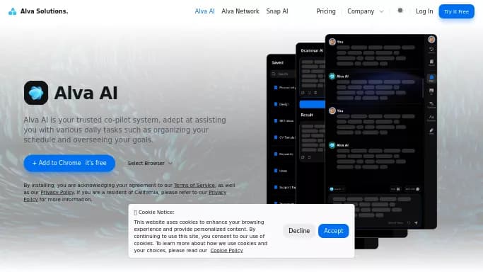 Alva — бесплатная нейросеть для маркетинга, для повышения продуктивности. Бесплатная версия с ограниченным функционалом, есть платные тарифы.