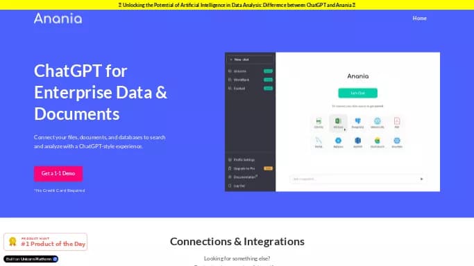 Anania — бесплатная нейросеть для разработки программного обеспечения, для анализа данных. Бесплатная версия с ограниченным функционалом, есть платные тарифы.