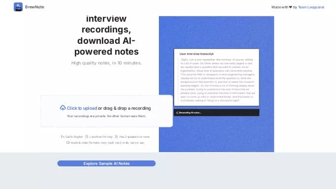 BrewNote — платная нейросеть помогающие в управлении персоналом.