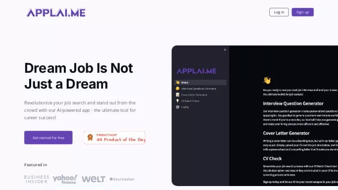 Applai.me — бесплатная нейросеть помогающие в управлении персоналом. Бесплатная версия с ограниченным функционалом, есть платные тарифы.