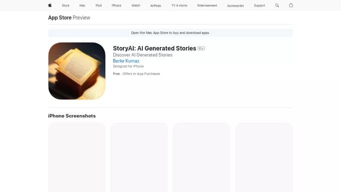 StoryAI — бесплатная нейросеть для сторителлинга. Бесплатная версия с ограниченным функционалом, есть платные тарифы.