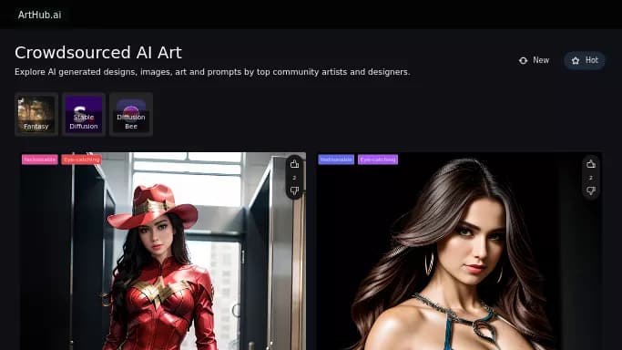 ArtHub — бесплатная нейросеть для создания изображений.