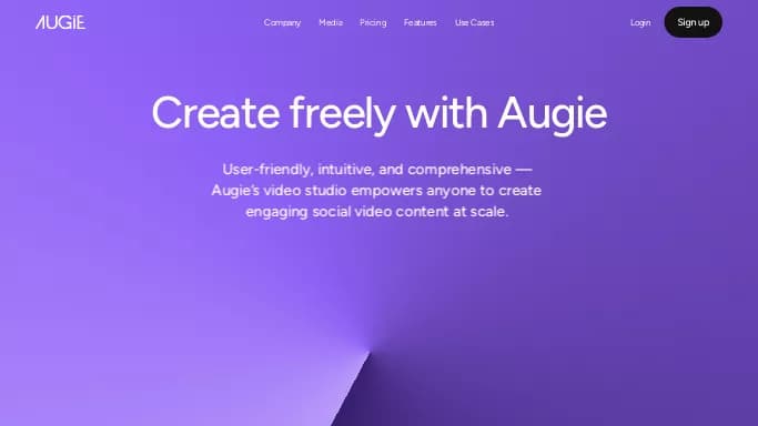 Augie — бесплатная нейросеть для маркетинга, для создания видео. Бесплатная версия с ограниченным функционалом, есть платные тарифы.