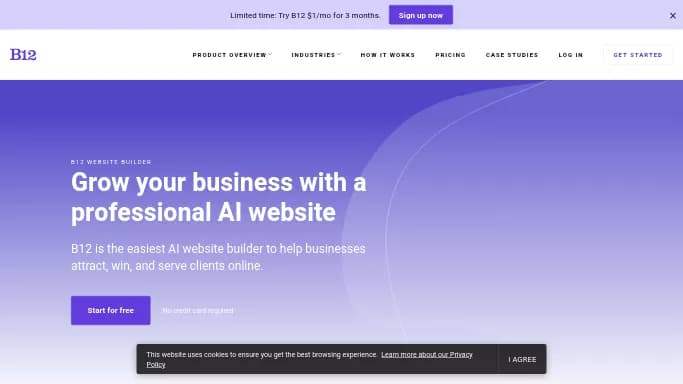 B12.io — платная нейросеть для no Code/Low Code разработки, для дизайна. Бесплатная версия с ограниченным функционалом, есть платные тарифы.