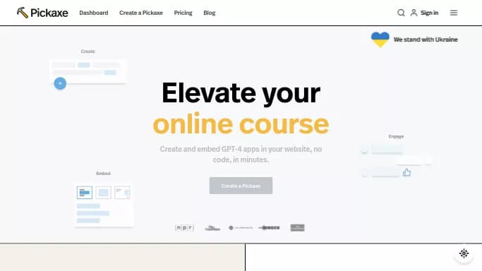 Pickaxe — бесплатная нейросеть для no Code/Low Code разработки. Бесплатная версия с ограниченным функционалом, есть платные тарифы.