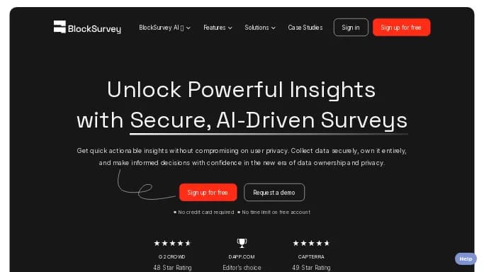 Block Survey — бесплатная нейросеть для научно-исследовательской деятельности, помогающие в управлении персоналом, для маркетинга. Бесплатная версия с ограниченным функционалом, есть платные тарифы.