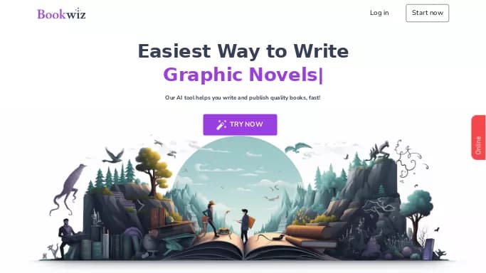 Bookwiz — бесплатная нейросеть для сторителлинга. Бесплатная версия с ограниченным функционалом, есть платные тарифы.