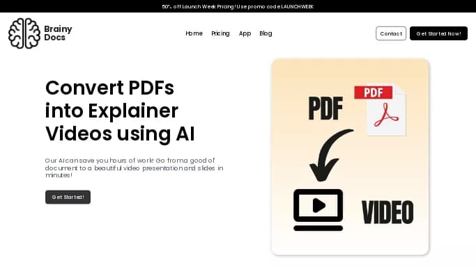 Brainy Docs — платная нейросеть для помощи в образовании, для таблиц и PDF, для создания видео.
