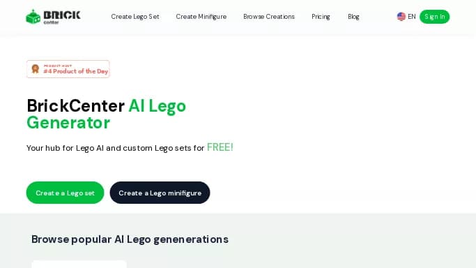 BrickCenter — бесплатная нейросеть для развлечений, в играх.