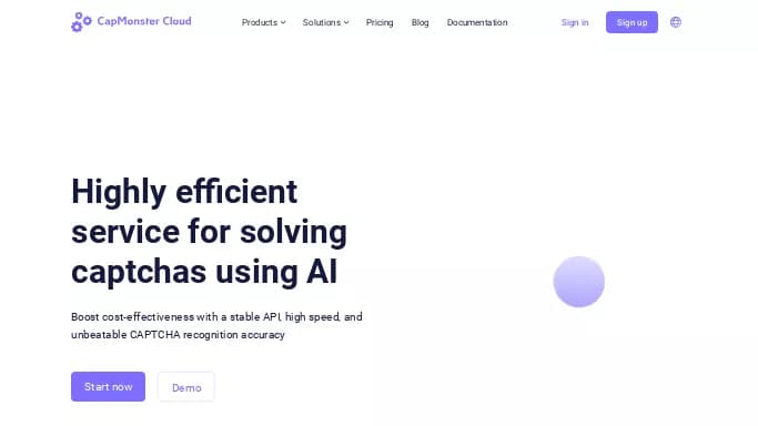 CapMonster Cloud — бесплатная нейросеть для помощи в автоматизации, для разработки программного обеспечения. Бесплатная версия с ограниченным функционалом, есть платные тарифы.