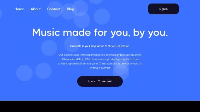 Cassette AI — бесплатная нейросеть для создания музыки. Бесплатная версия с ограниченным функционалом, есть платные тарифы.