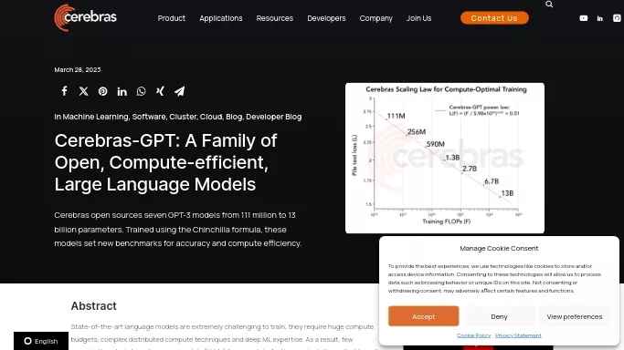 Cerebras-GPT — бесплатная нейросеть undefined.
