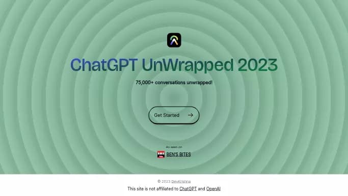 ChatGPT UnWrapped 2023 — бесплатная нейросеть для развлечений.