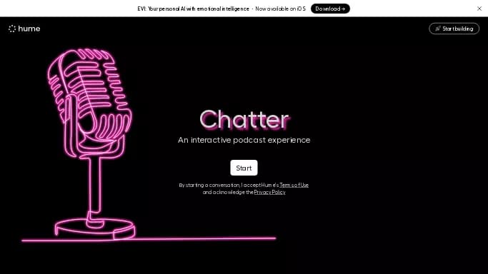 Chatter by Hume AI — бесплатная нейросеть для создания голоса.
