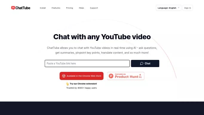 ChatTube — бесплатная нейросеть для повышения продуктивности, для SMM. Бесплатная версия с ограниченным функционалом, есть платные тарифы.