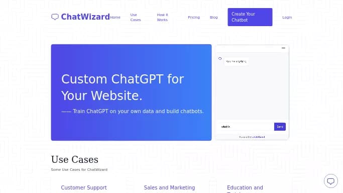 ChatWizard — бесплатная нейросеть — чат-бот, для маркетинга. Бесплатная версия с ограниченным функционалом, есть платные тарифы.