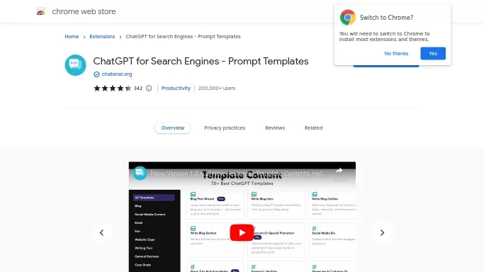ChatGPT For Search Engine — бесплатная нейросеть , расширения ChatGPT, для поиска.