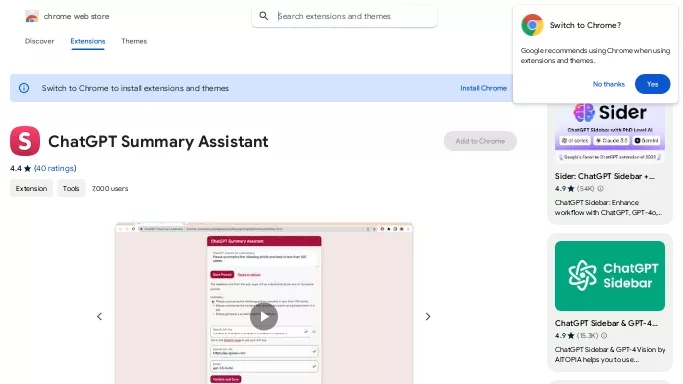 ChatGPT Summary Assistant — бесплатная нейросеть для суммаризации текста, для повышения продуктивности, для помощи в образовании.