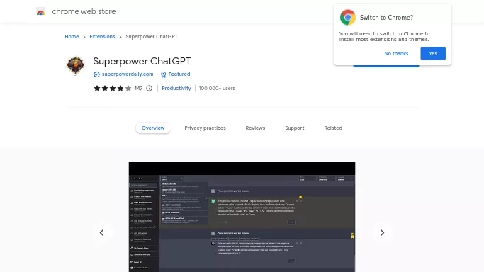 Superpower GPT — бесплатная нейросеть — чат-бот, , расширения ChatGPT, для повышения продуктивности.