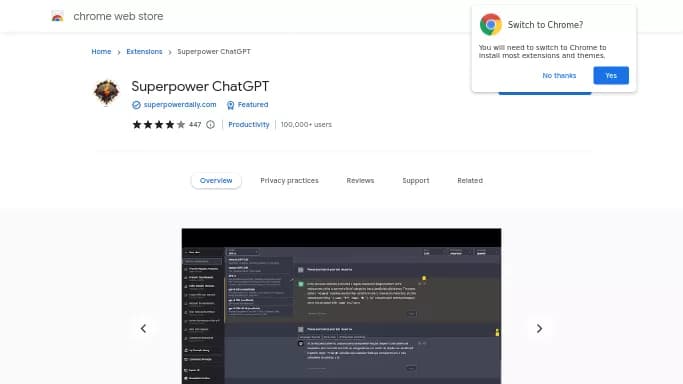 Superpower GPT — бесплатная нейросеть — чат-бот, , расширения ChatGPT, для повышения продуктивности.