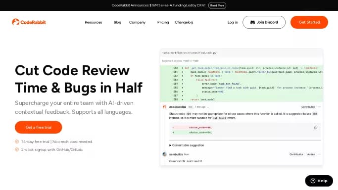 CodeRabbit — платная нейросеть для разработки программного обеспечения.