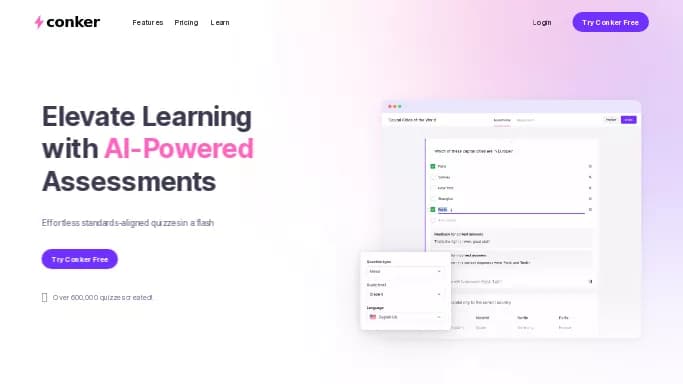 Conker — бесплатная нейросеть для помощи в образовании, для написания текста. Бесплатная версия с ограниченным функционалом, есть платные тарифы.