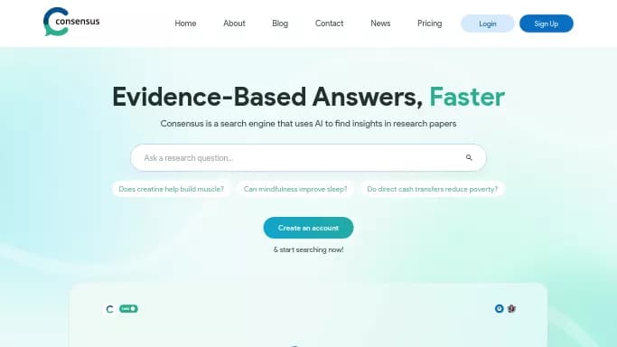 Consensus — бесплатная нейросеть для помощи в образовании, для научно-исследовательской деятельности.